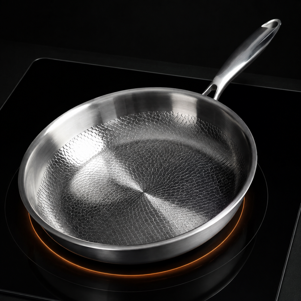 Pure titanium hammered pan