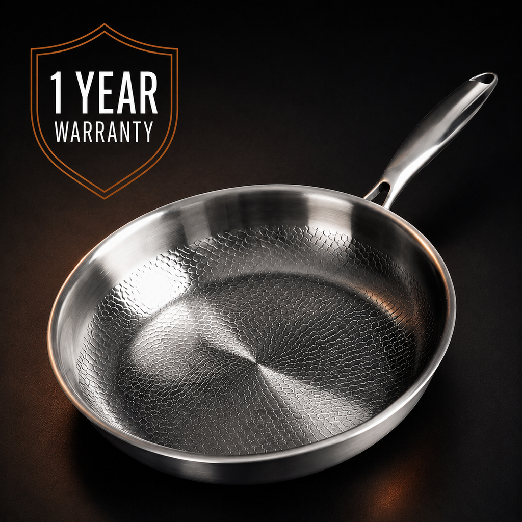 Pure titanium hammered pan