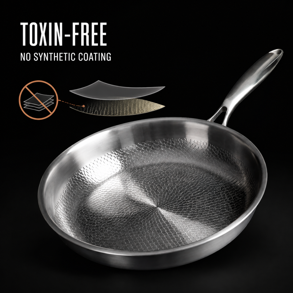 Pure titanium hammered pan