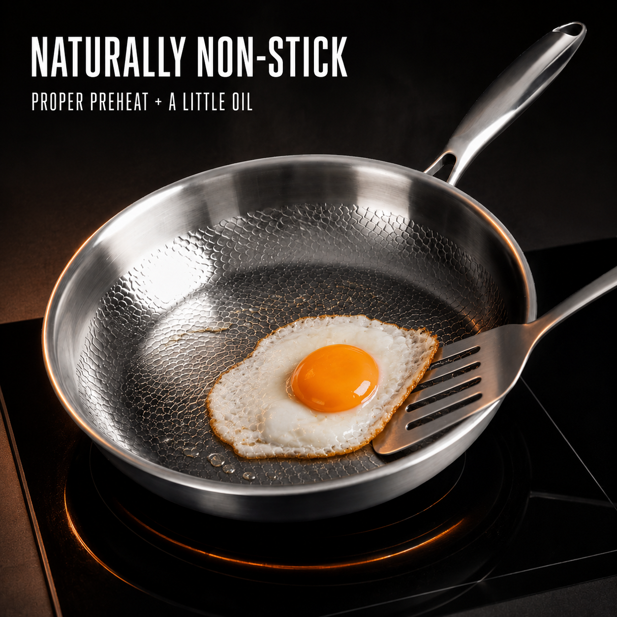 Pure titanium hammered pan