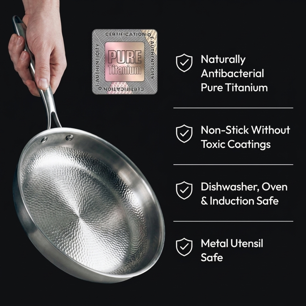 Pure Titanium Pro Hammered Pan