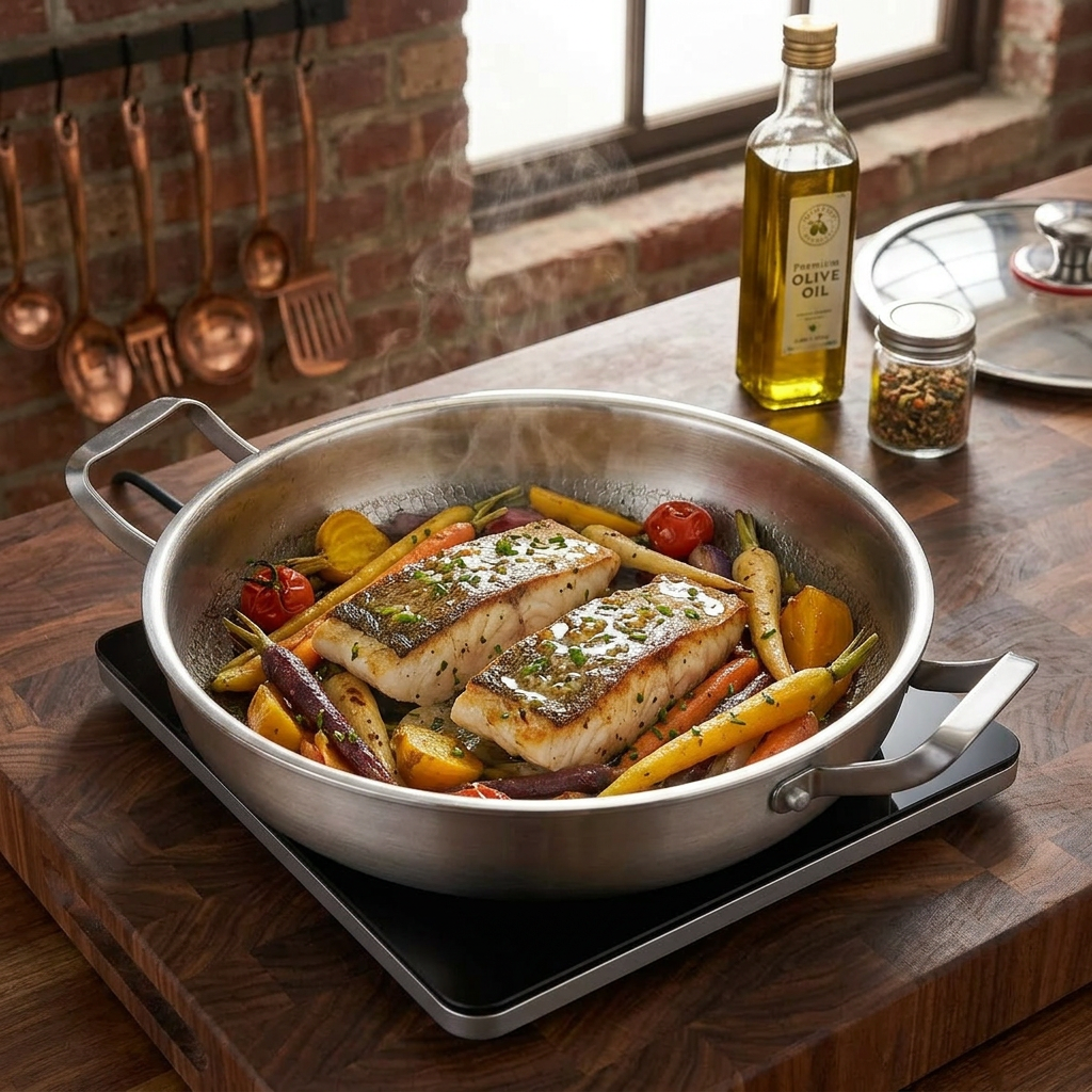 Titanium Sauté Pan with Two Handles