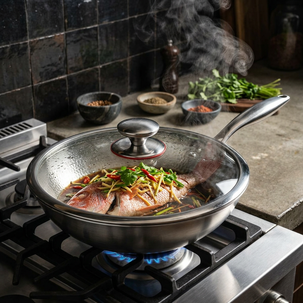 Titanium Hammered Wok Pan
