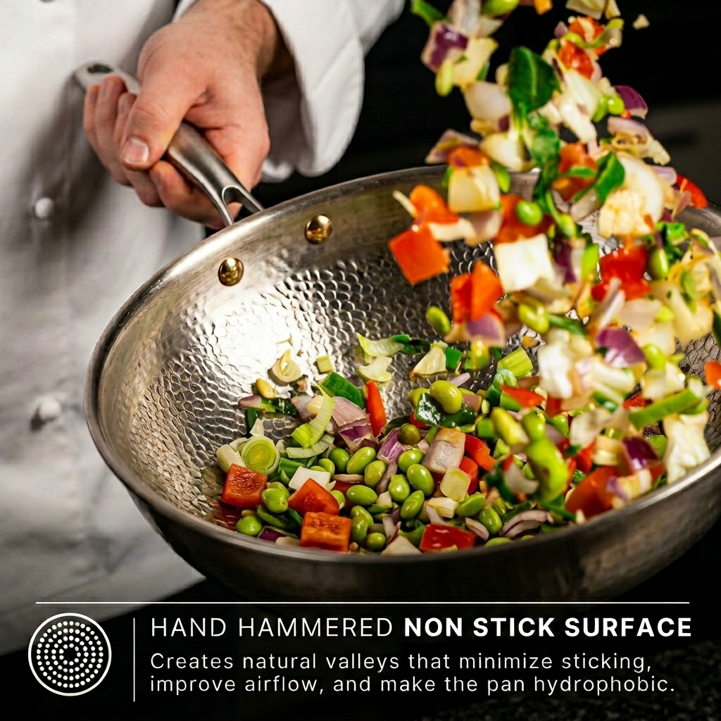 Titanium Hammered Wok Pan
