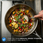 Titanium Hammered Wok Pan