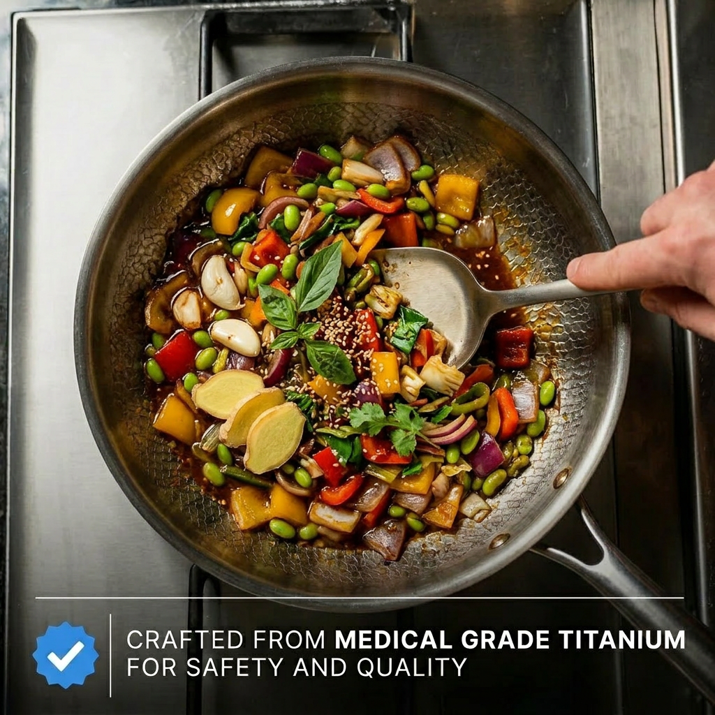 Titanium Hammered Wok Pan