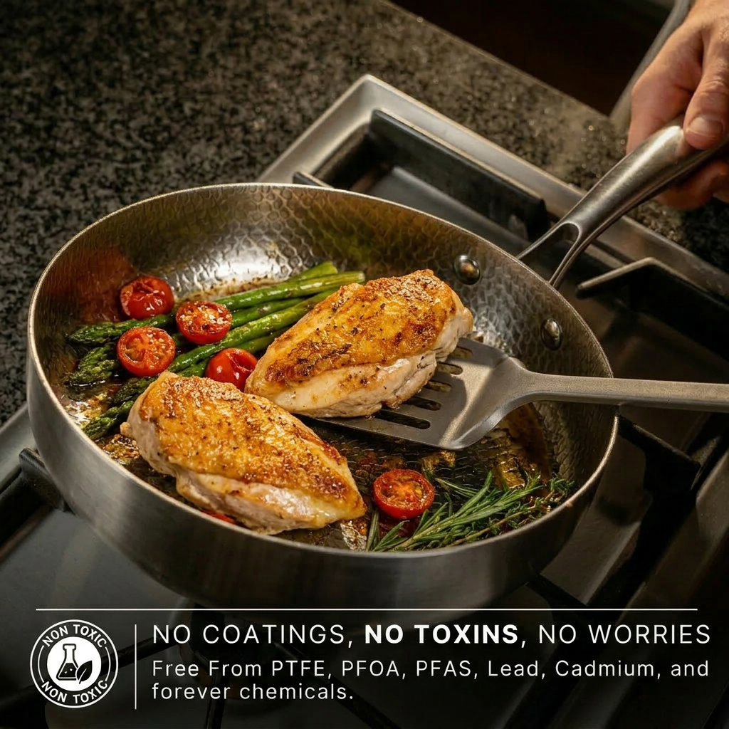 Titanium Hammered Deep Pan
