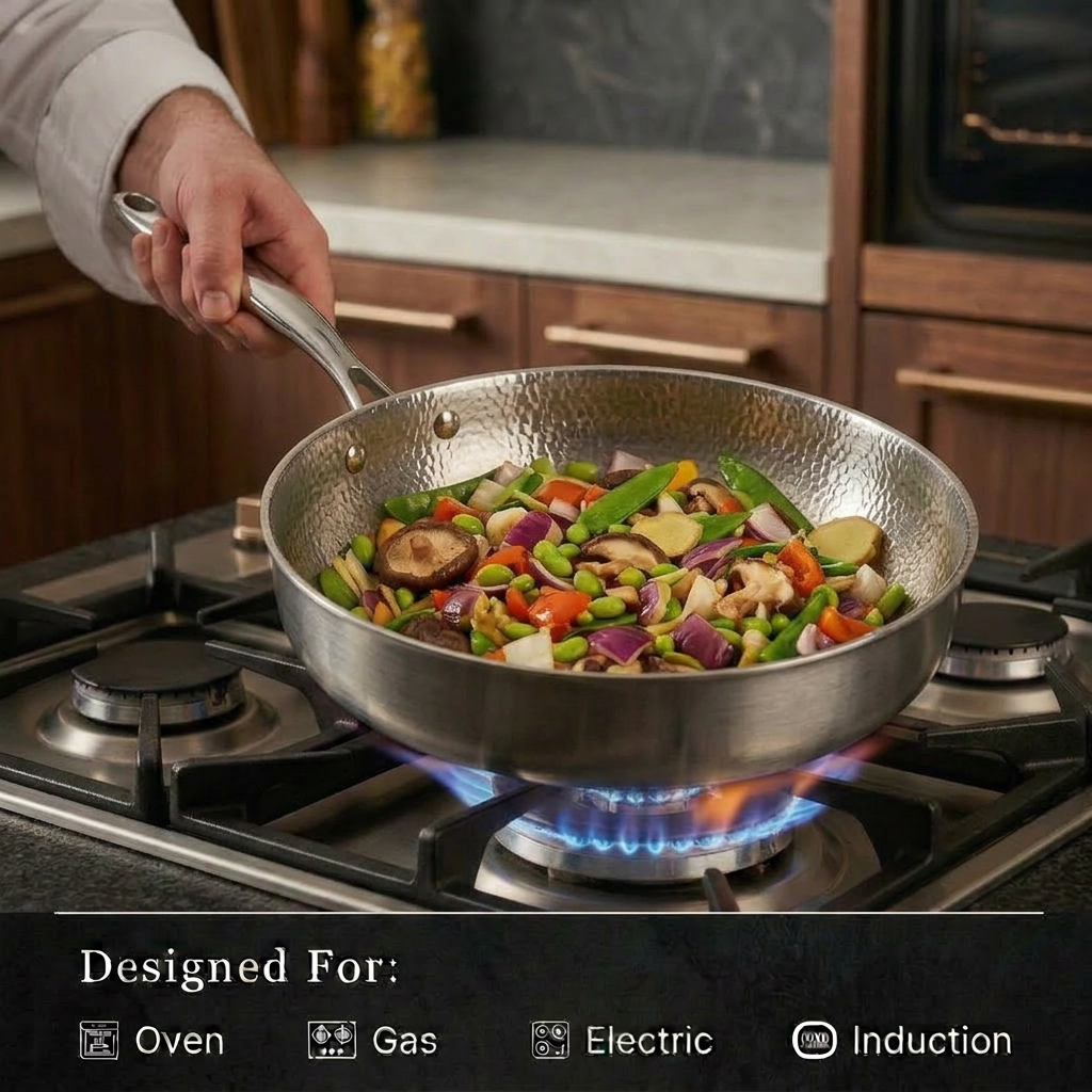 Titanium Hammered Deep Pan